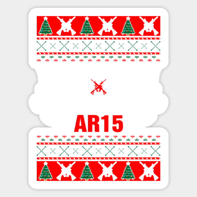 AR 15 Gun Ugly Christmas Model Sticker by D3monic